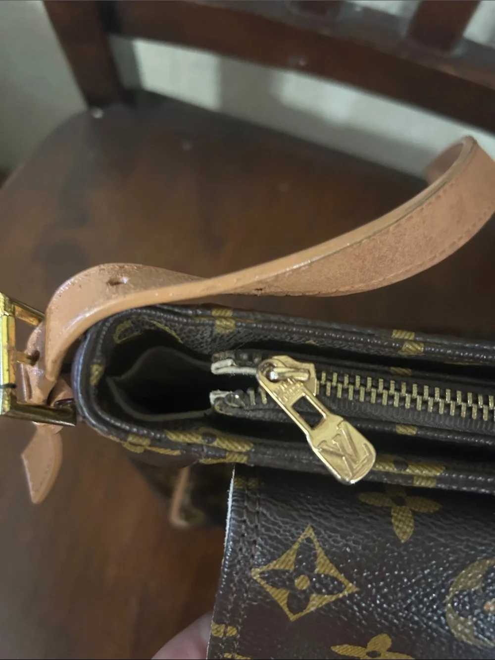 Monogram Canvas Brown and Tan Messenger Shoulder Bag